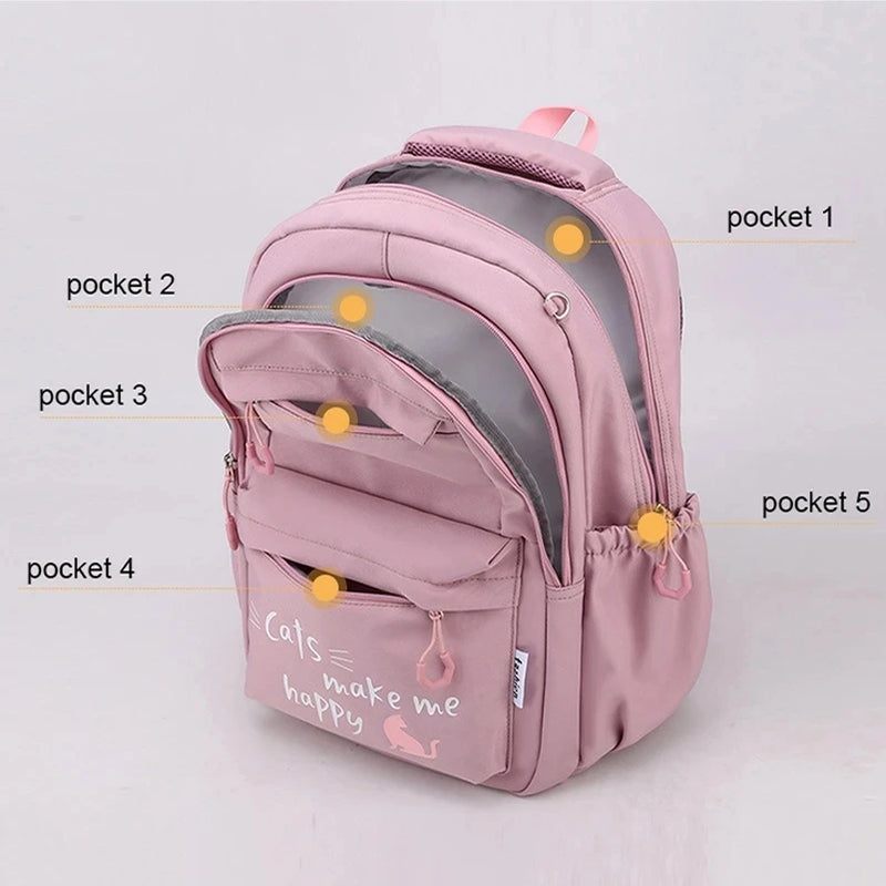Girls’ Pink School Backpack – Cute, Stylish & Spacious