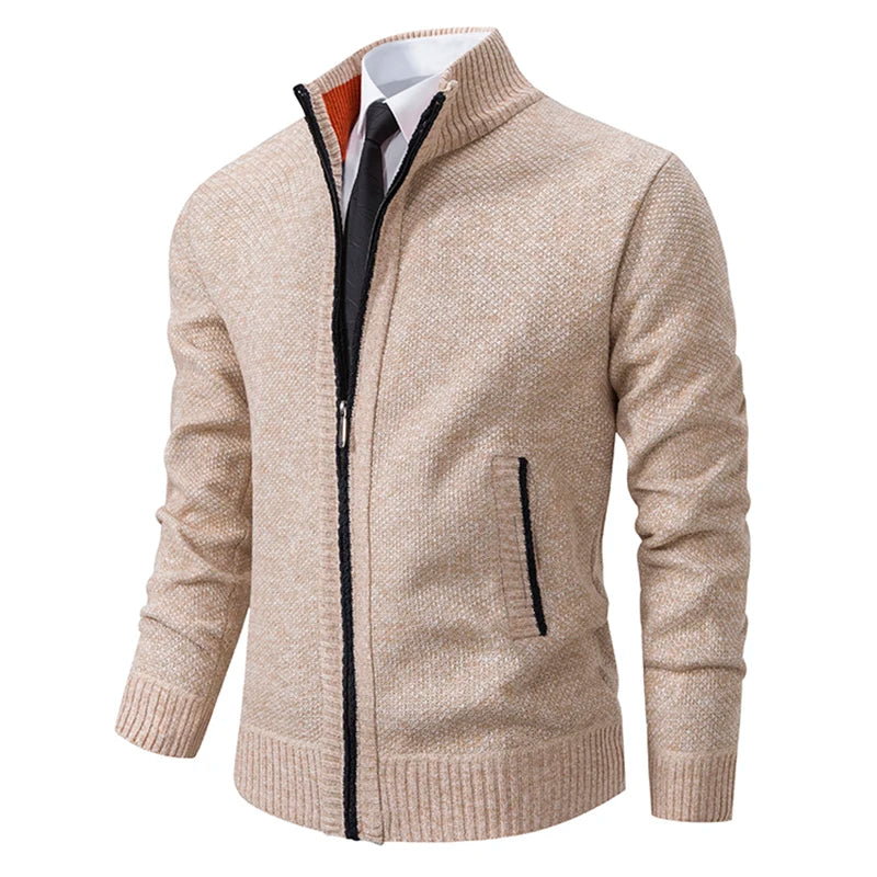 Men’s Fleece Jacket – Warm Stand Collar Zip-Up