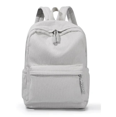 Personalized Corduroy Backpack – Custom Embroidered Name, Large Capacity