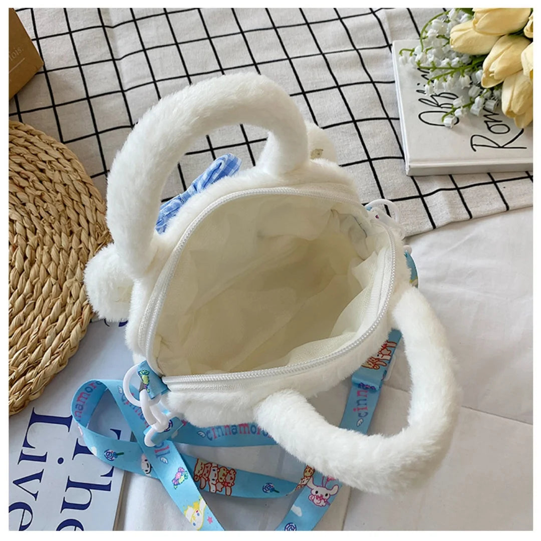 Sanrio Plush Handbag – Kuromi, My Melody & Cinnamoroll Cute Storage Bag