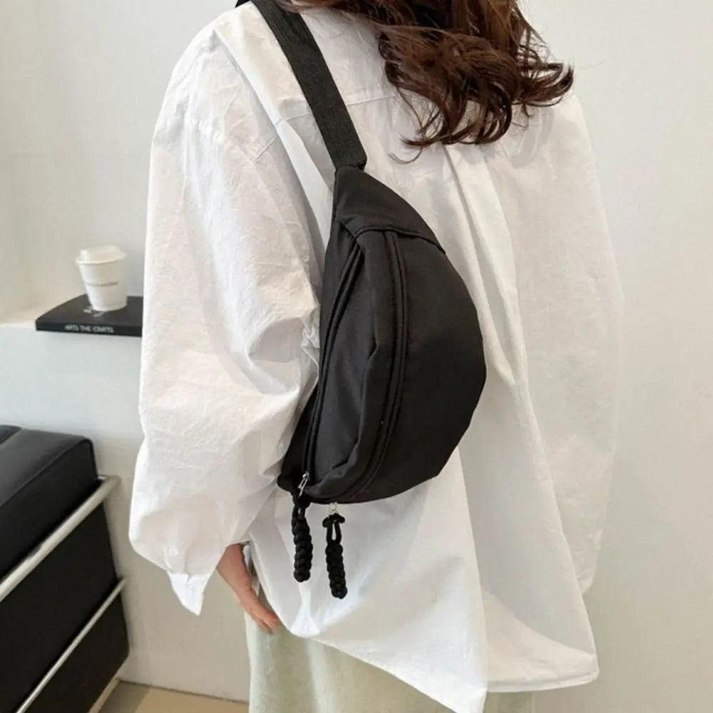 Women's Half-Moon Chest Bag – Waterproof Oxford, Large Capacity