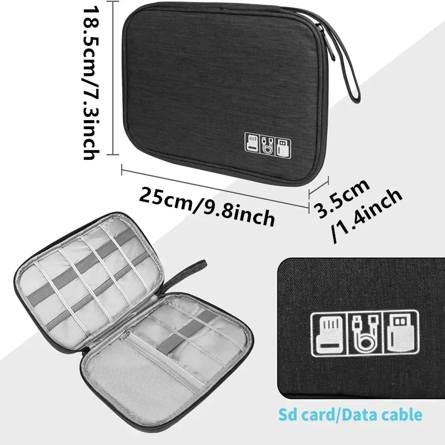 Multifunctional Travel Organizer – Compact Storage Pouch for Cables, Hard Drives & Small Items