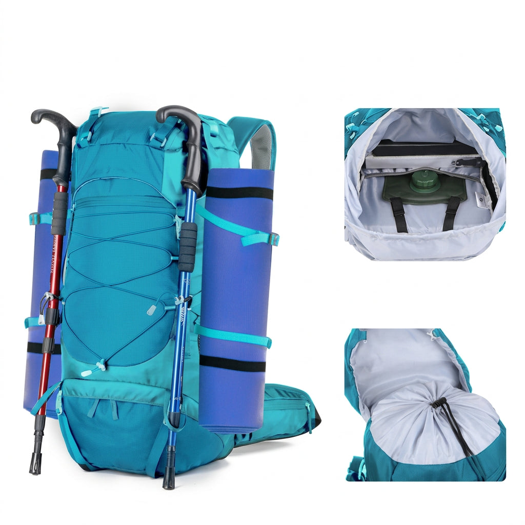 50L Hiking Backpack – Rain Cover & Outdoor Trekking