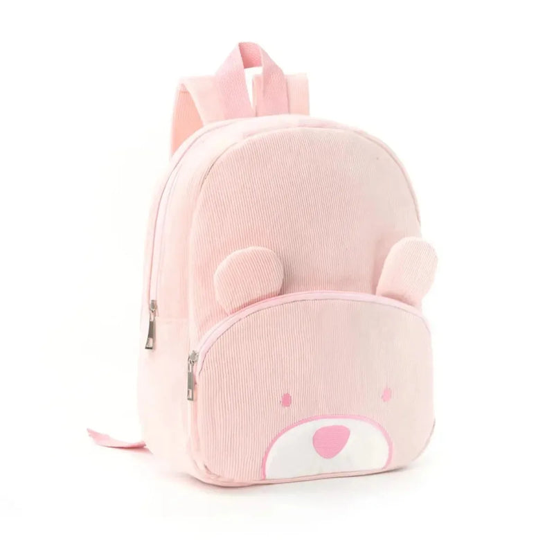 Personalized Bear Kids Backpack | Plush Corduroy School Bag