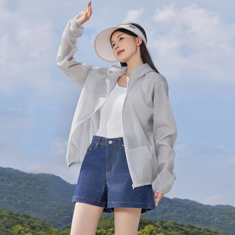 Women's UV Protection Jacket – Quick-Dry Sports Windbreaker for Running & Cycling