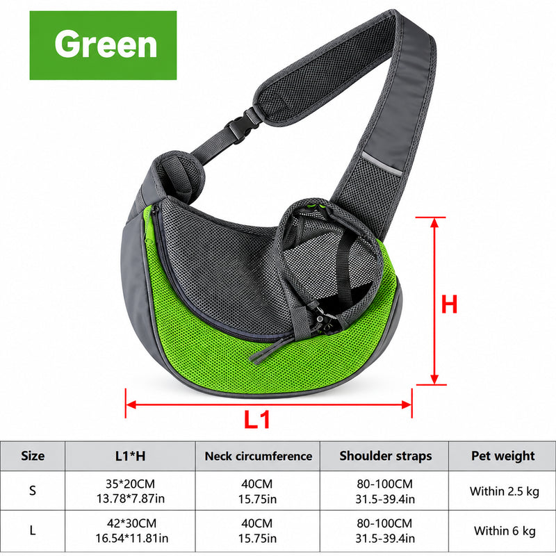 Pet Sling Carrier Bag – Breathable Mesh for Dogs & Cats