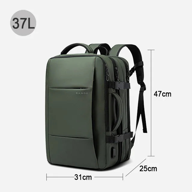 Expandable Travel Backpack for Men – Large Capacity 17.3" Laptop & Business Backpack