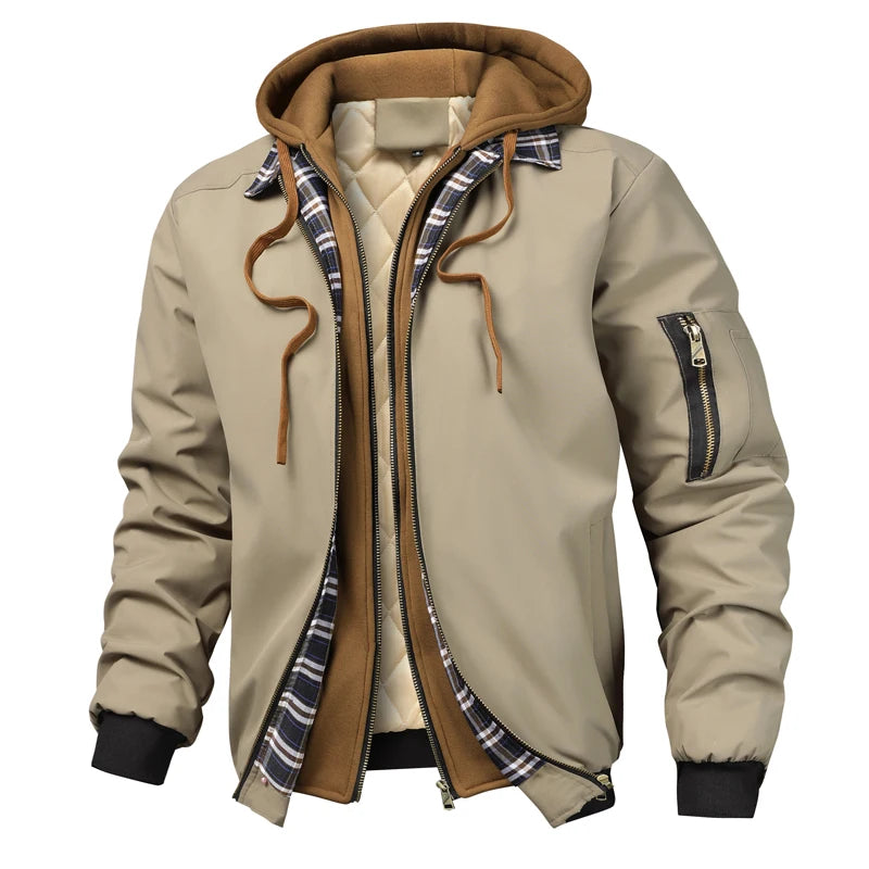 Men's Thermal Hooded Windbreaker – Warm Outdoor Winter Jacket