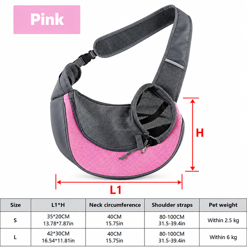Pet Sling Carrier Bag – Breathable Mesh for Dogs & Cats