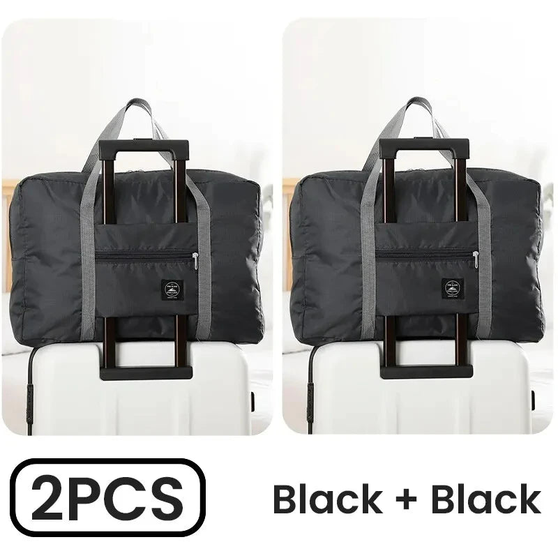 2-Pack Foldable Travel Duffel Bags – Large & Versatile