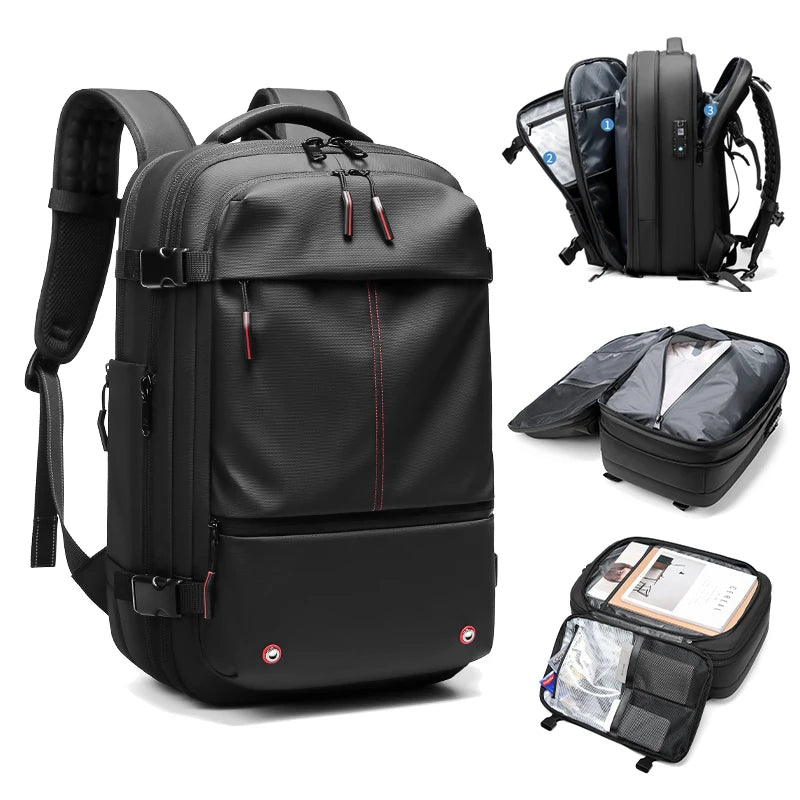 17" Expandable Travel Backpack for Men – Large Capacity Laptop & Business Backpack