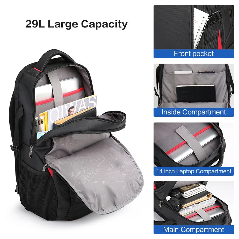 29L Laptop Backpack – Waterproof 15.6" Travel & School Bag
