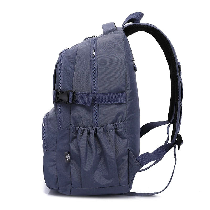 Waterproof Nylon Backpack for Women & Girls – Spacious Multi-Pocket Travel & School Bag