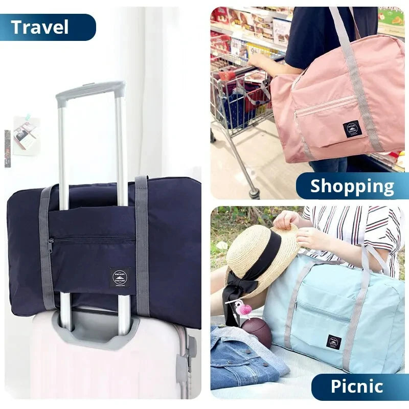 2-Pack Foldable Travel Duffel Bags – Large & Versatile