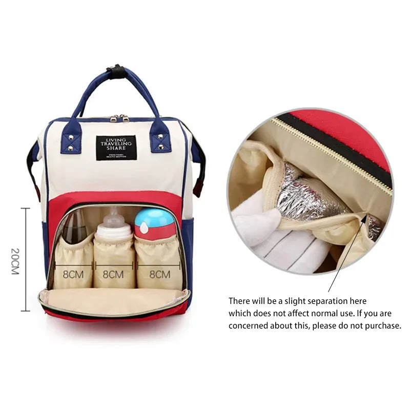 Large Canvas Maternity Bag – Insulated Bottle Storage & Travel Organizer