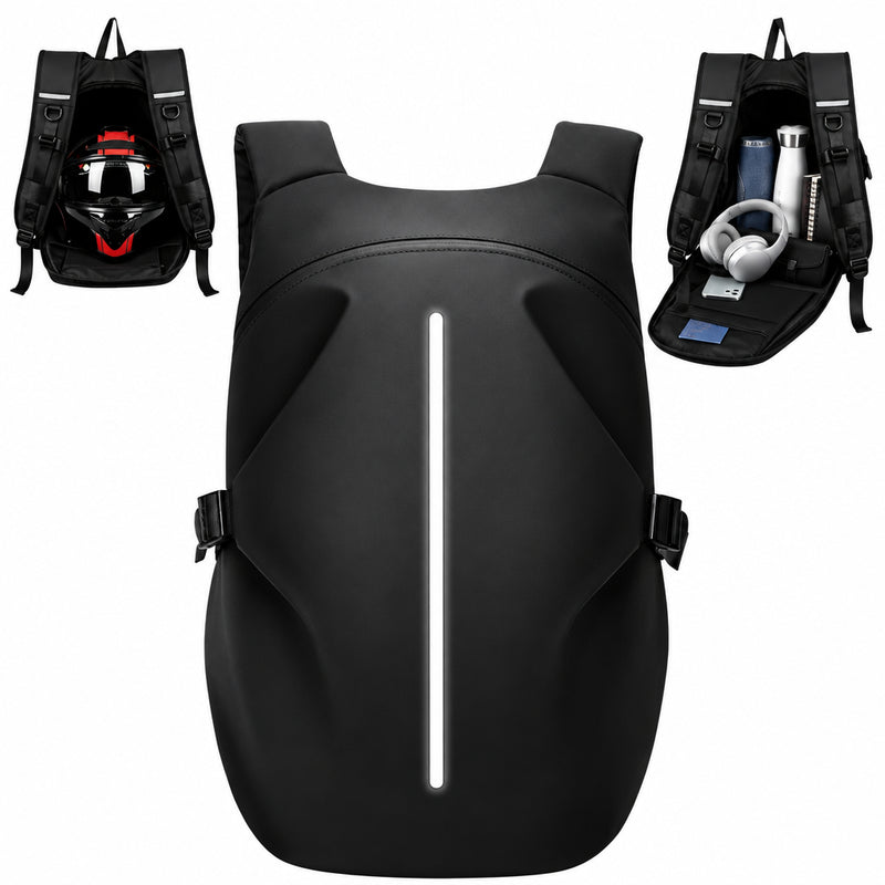 Motorcycle Helmet Backpack – Large, Waterproof & Reflective