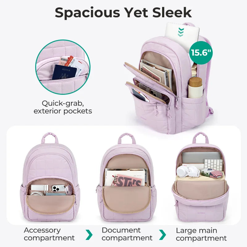 Women’s Quilted Travel Backpack – Stylish Laptop & Everyday Bag