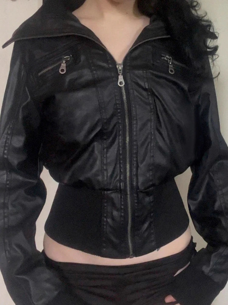 AltGoth PU Leather Jacket – Vintage Grunge, Emo & Harajuku Streetwear