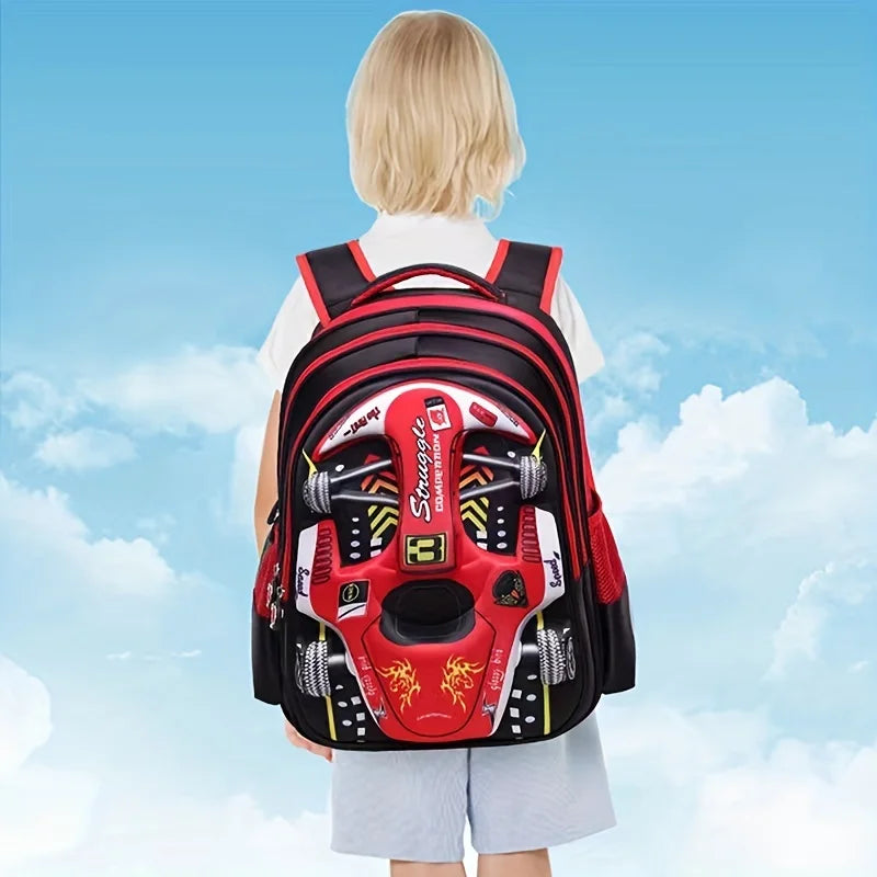 Kids 3D Car Backpack – Lightweight, Waterproof & Cute