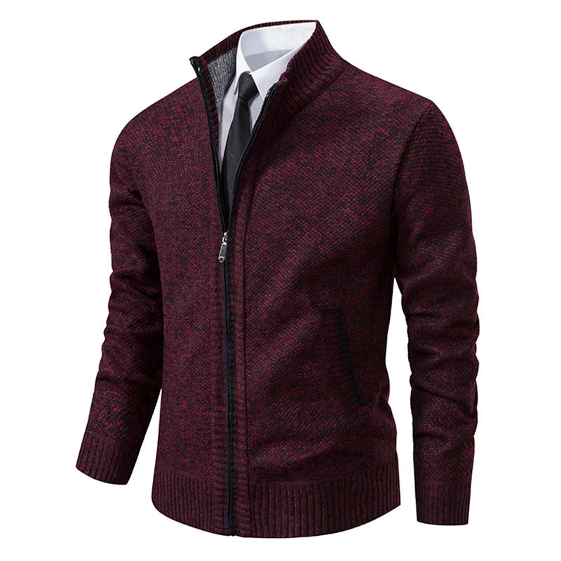 Men’s Fleece Jacket – Warm Stand Collar Zip-Up