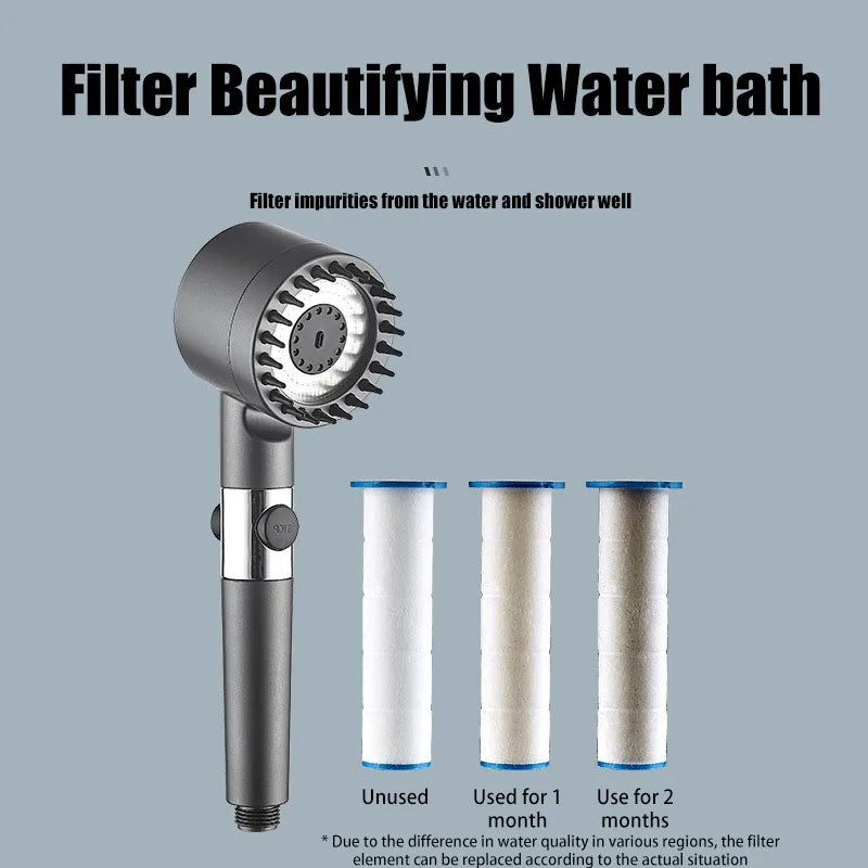 4-Mode Water Filter Shower Head
