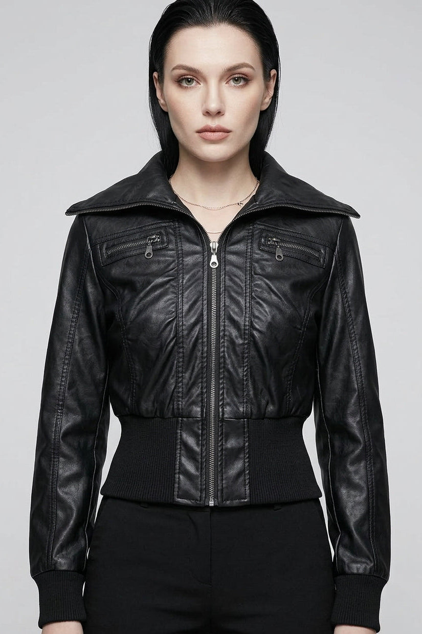 AltGoth PU Leather Jacket – Vintage Grunge, Emo & Harajuku Streetwear