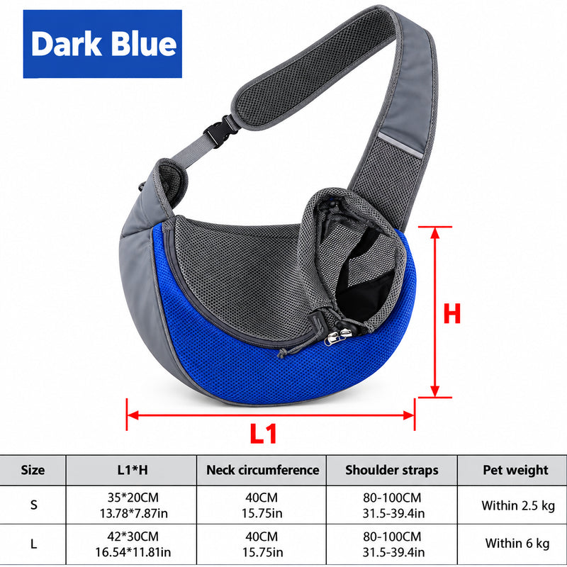 Pet Sling Carrier Bag – Breathable Mesh for Dogs & Cats