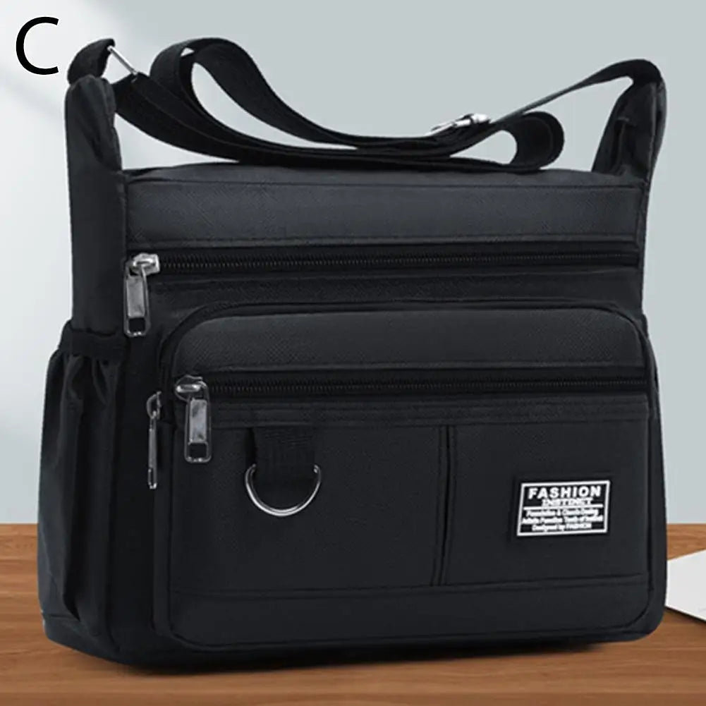 Men’s Large Crossbody Bag – Multi-Pocket Shoulder & Business Bag