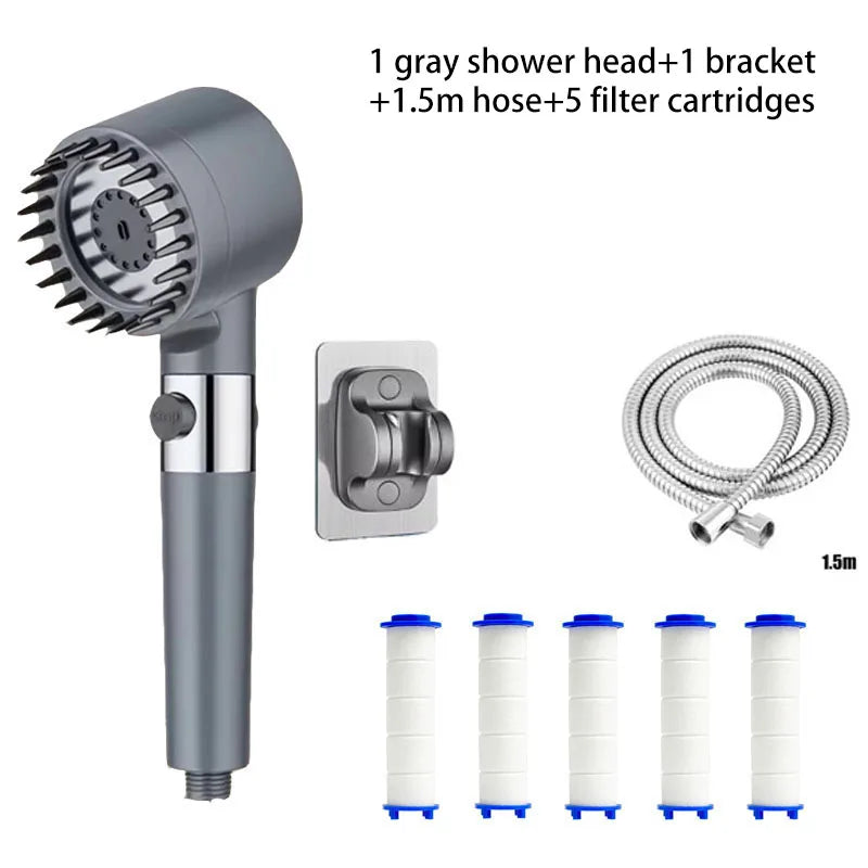 4-Mode Water Filter Shower Head