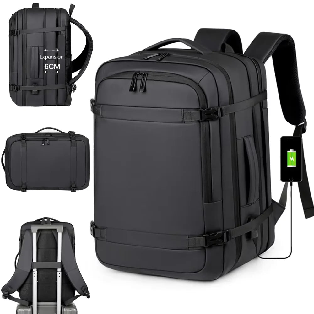 Classic Travel Backpack for Men – Large Capacity, Waterproof & Laptop Compartment