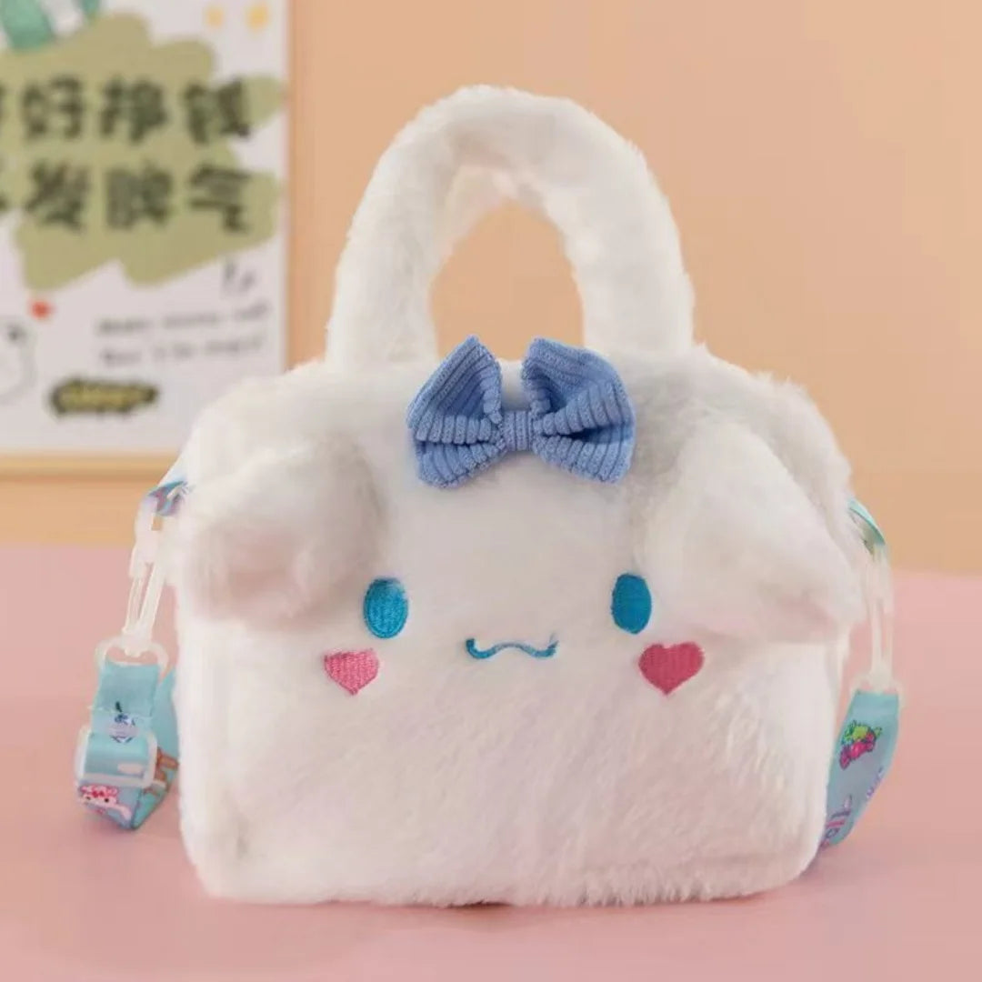 Sanrio Plush Handbag – Kuromi, My Melody & Cinnamoroll Cute Storage Bag