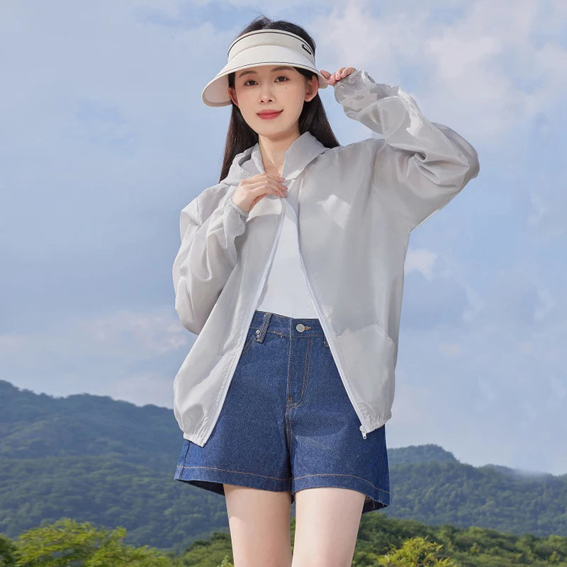 Women's UV Protection Jacket – Quick-Dry Sports Windbreaker for Running & Cycling