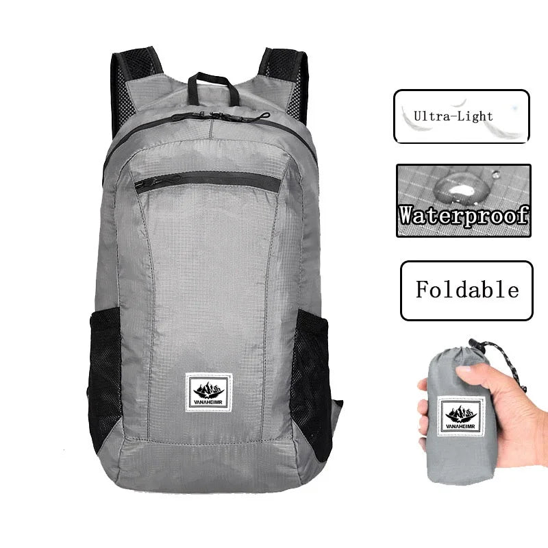 Ultra-Light Foldable Backpack – Waterproof & Compact Travel Bag
