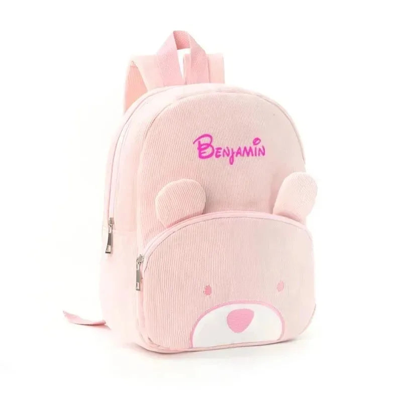 Personalized Bear Kids Backpack | Plush Corduroy School Bag