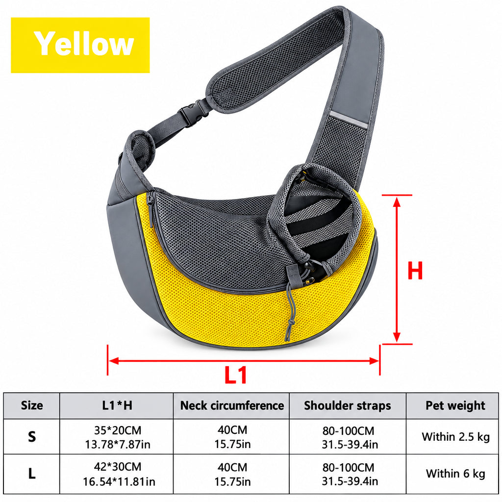 Pet Sling Carrier Bag – Breathable Mesh for Dogs & Cats