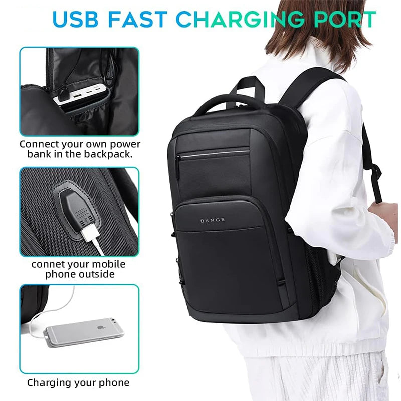 BANGE 15.6" Laptop Backpack – Waterproof Travel & Business Bag