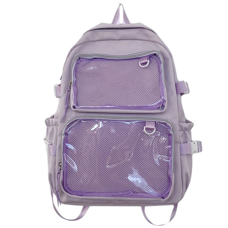 Japanese Style Transparent Ita Backpack – Large Capacity Fashion School Bag