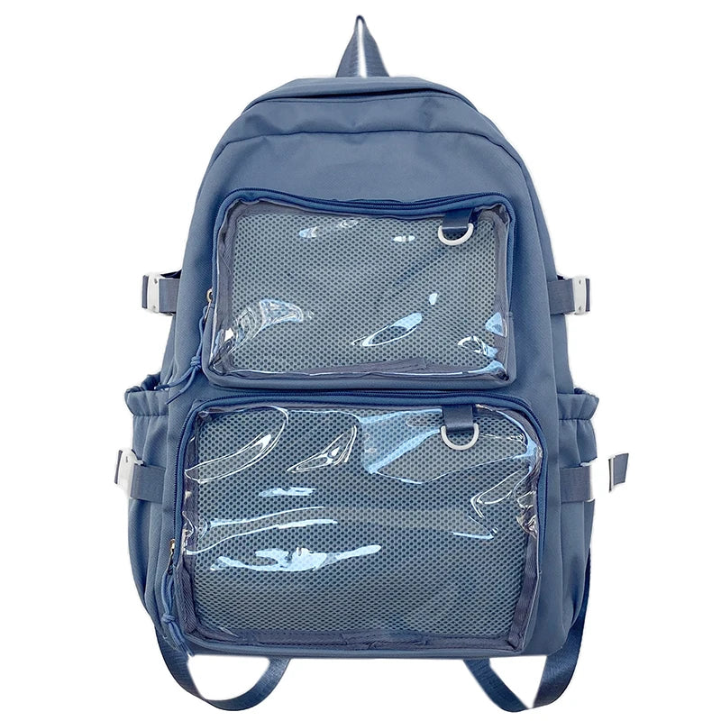 Japanese Style Transparent Ita Backpack – Large Capacity Fashion School Bag