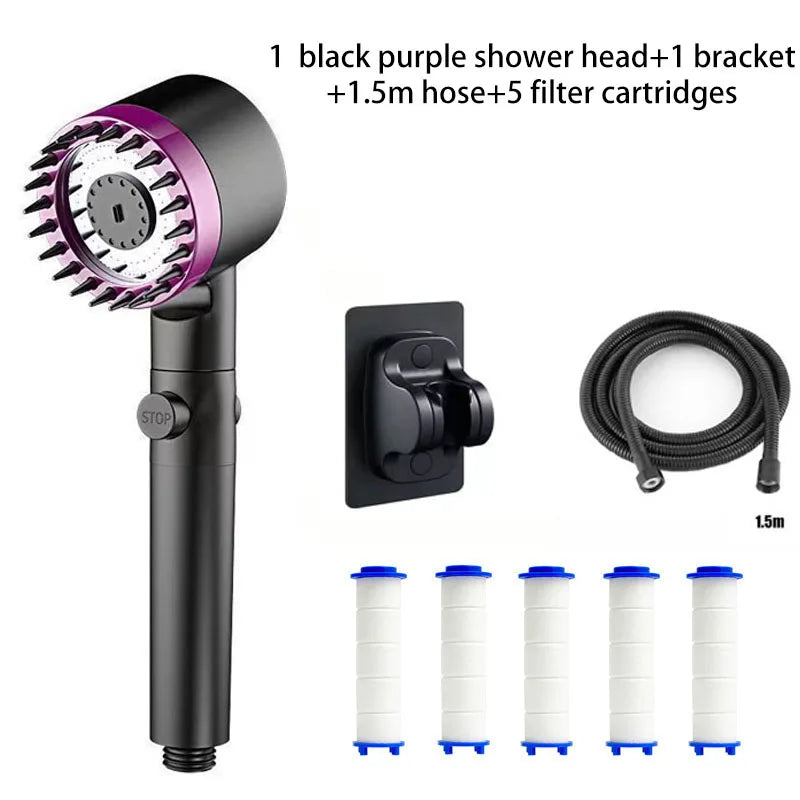 4-Mode Water Filter Shower Head