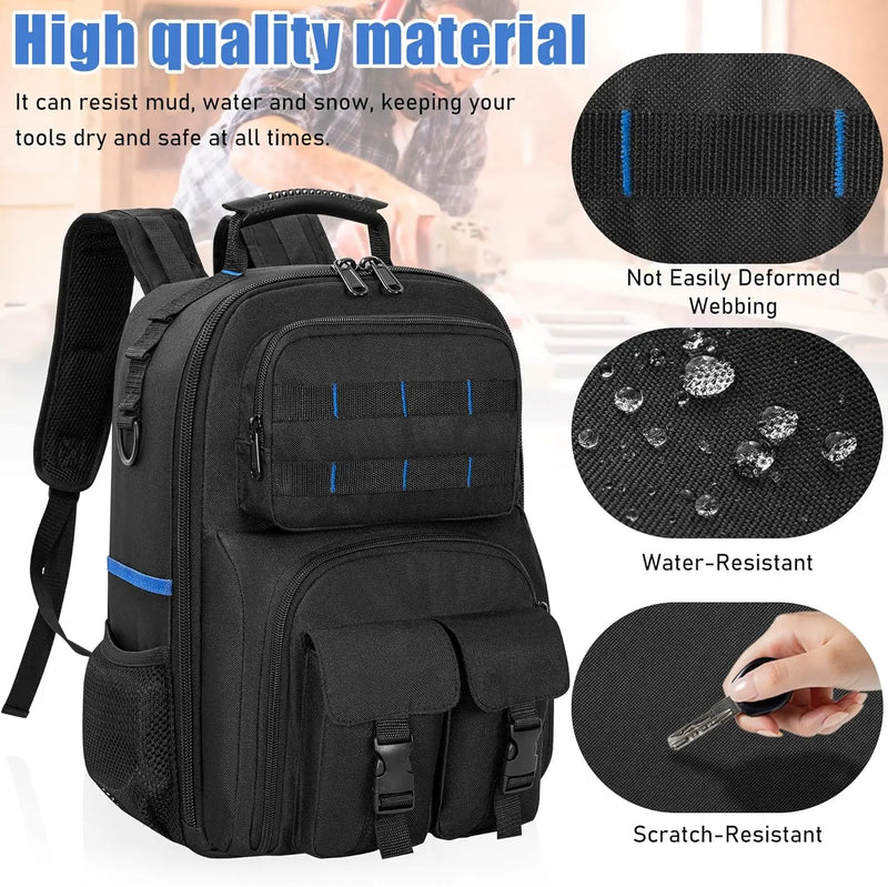 Heavy-Duty Tool Backpack – Water-Resistant, Padded & Removable Organizer