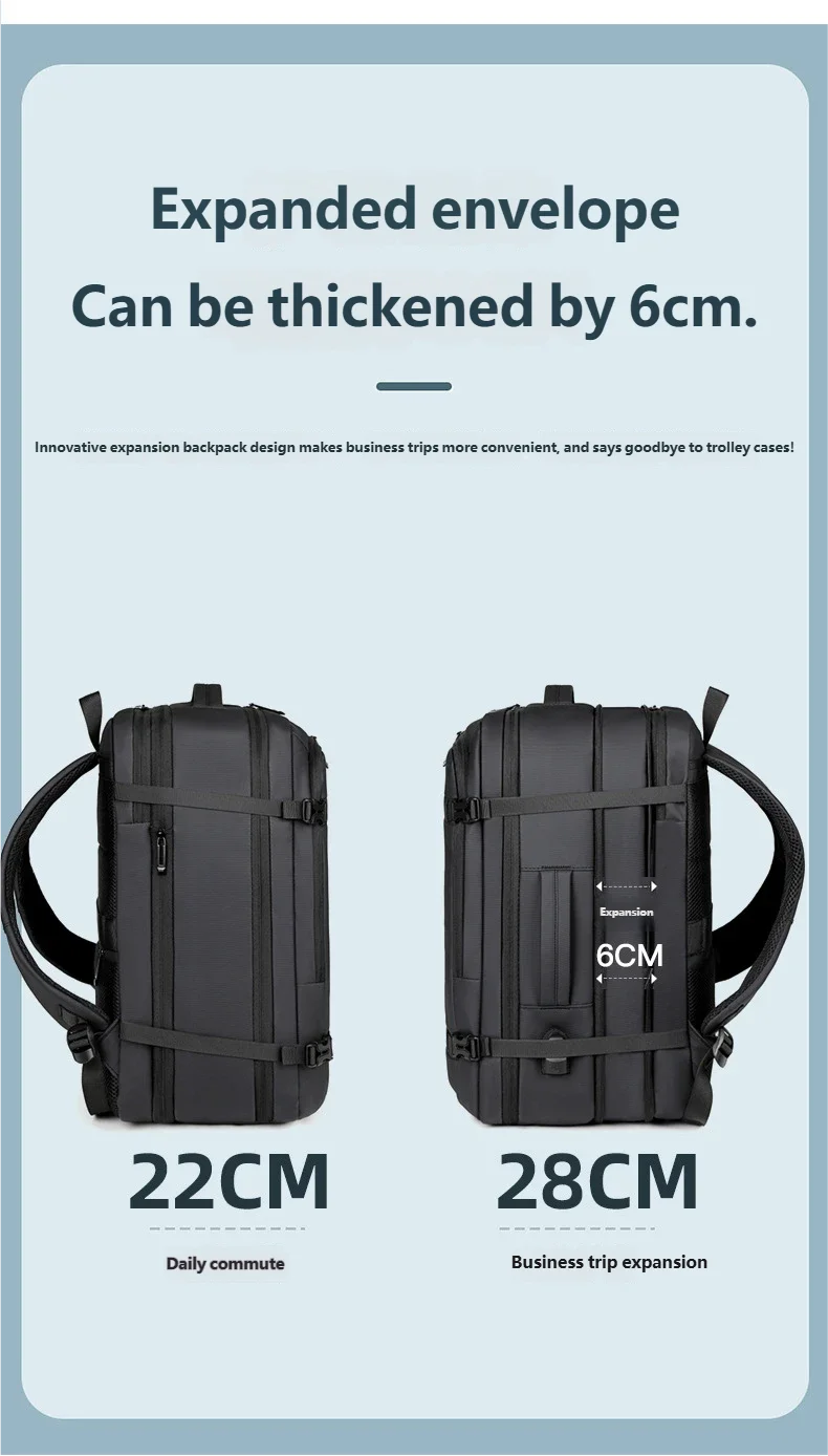 Classic Travel Backpack for Men – Large Capacity, Waterproof & Laptop Compartment