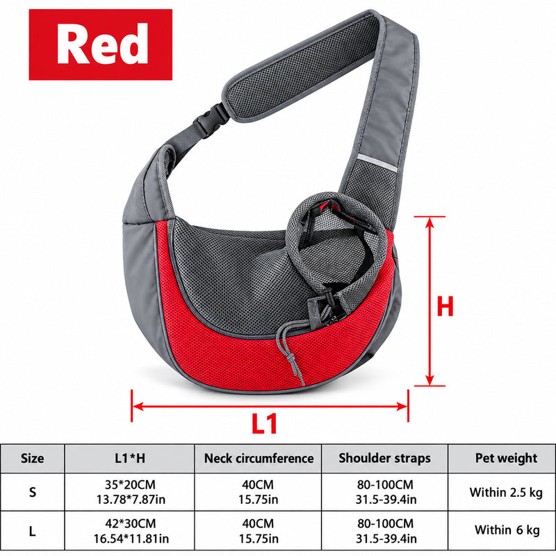 Pet Sling Carrier Bag – Breathable Mesh for Dogs & Cats