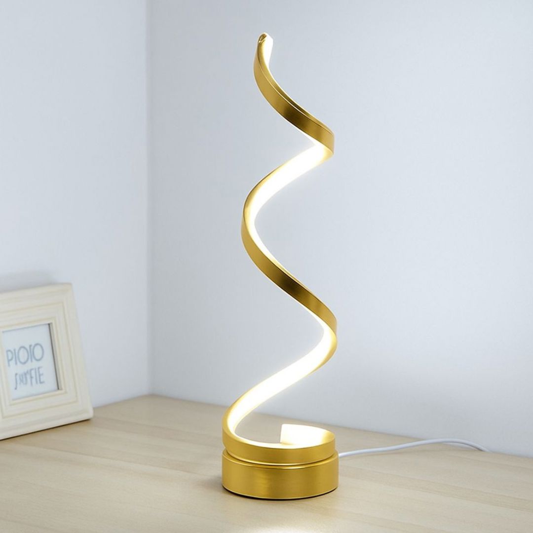 Luna Luxury Golden Spiral LED Table Lamp