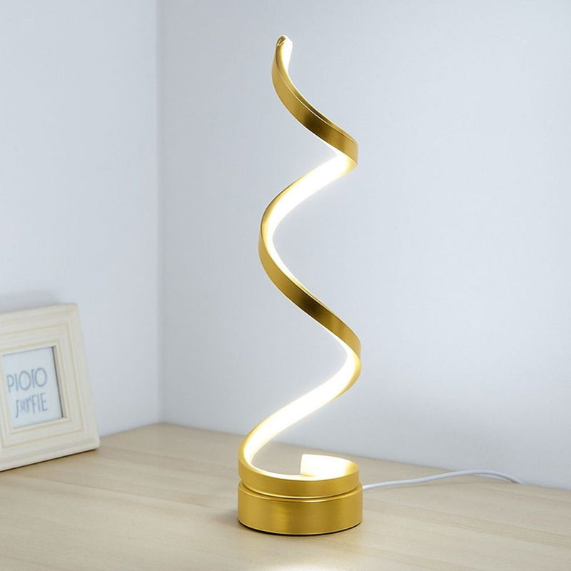 Luna Luxury Golden Spiral LED Table Lamp