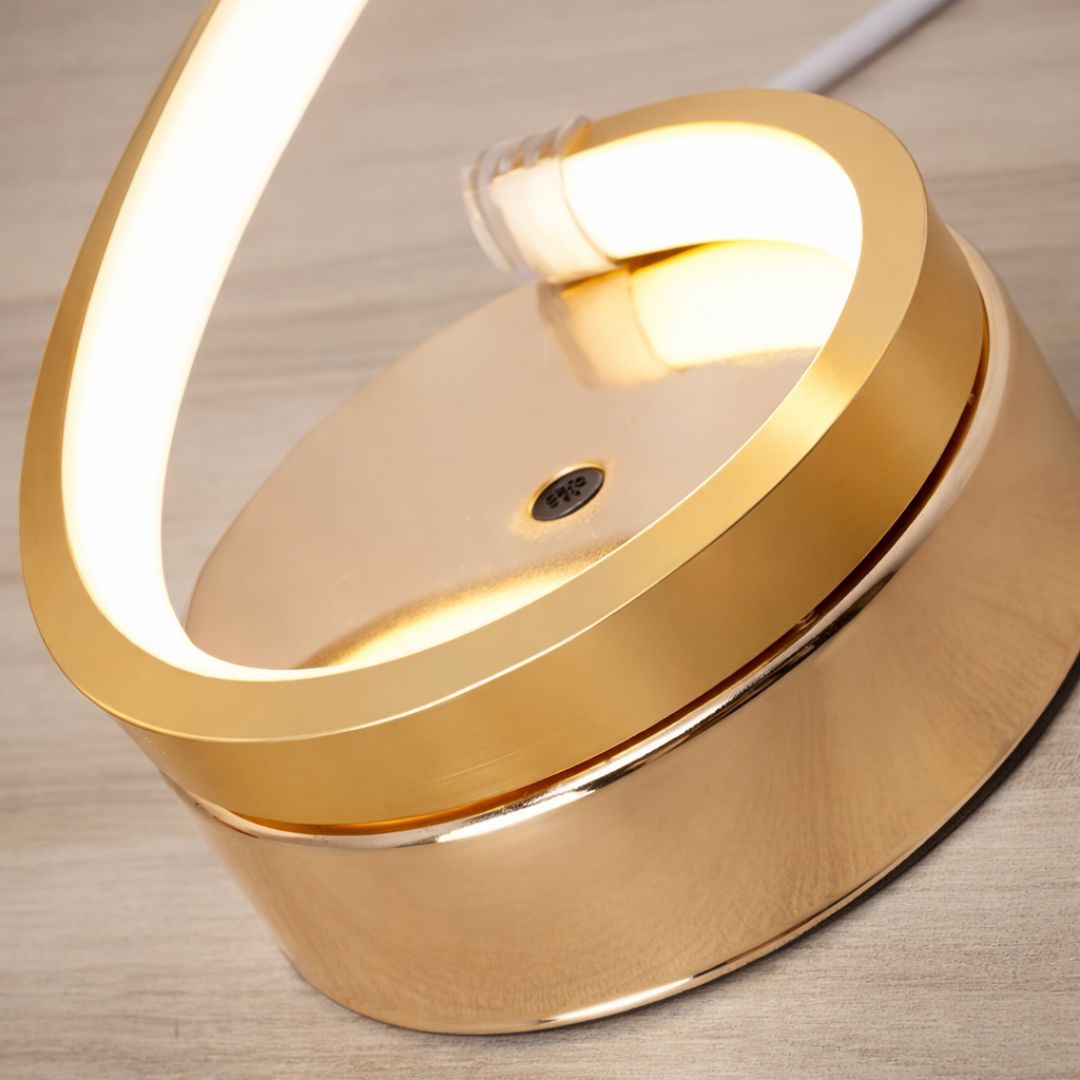 Luna Luxury Golden Spiral LED Table Lamp