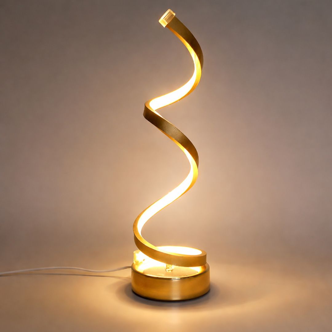Luna Luxury Golden Spiral LED Table Lamp