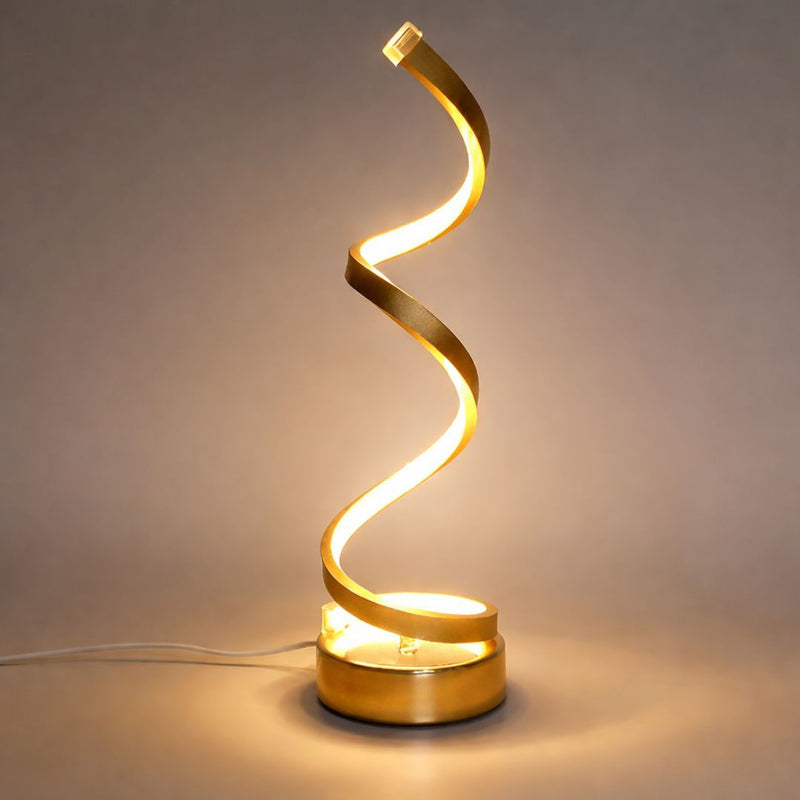 Luna Luxury Golden Spiral LED Table Lamp