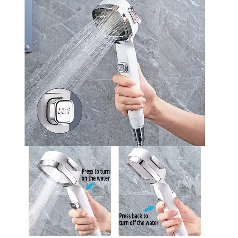 High Pressure 3-Mode Water-Saving Shower Head