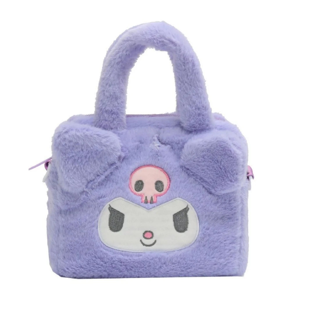 Sanrio Plush Handbag – Kuromi, My Melody & Cinnamoroll Cute Storage Bag