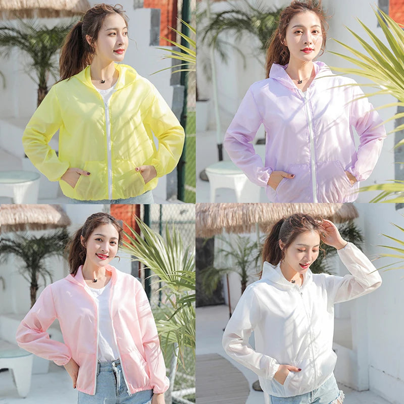 Women's UV Protection Jacket – Quick-Dry Sports Windbreaker for Running & Cycling